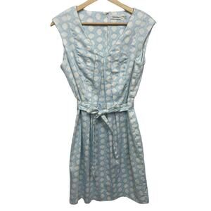Calvin Klein Sky Blue and White Polka Dot Mini Dress